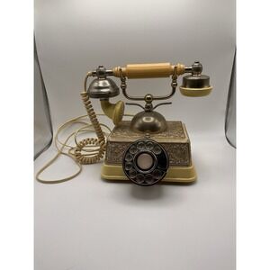 Vintage 1980's French Continental Rotary Phone by Radio Shack Gold Finish